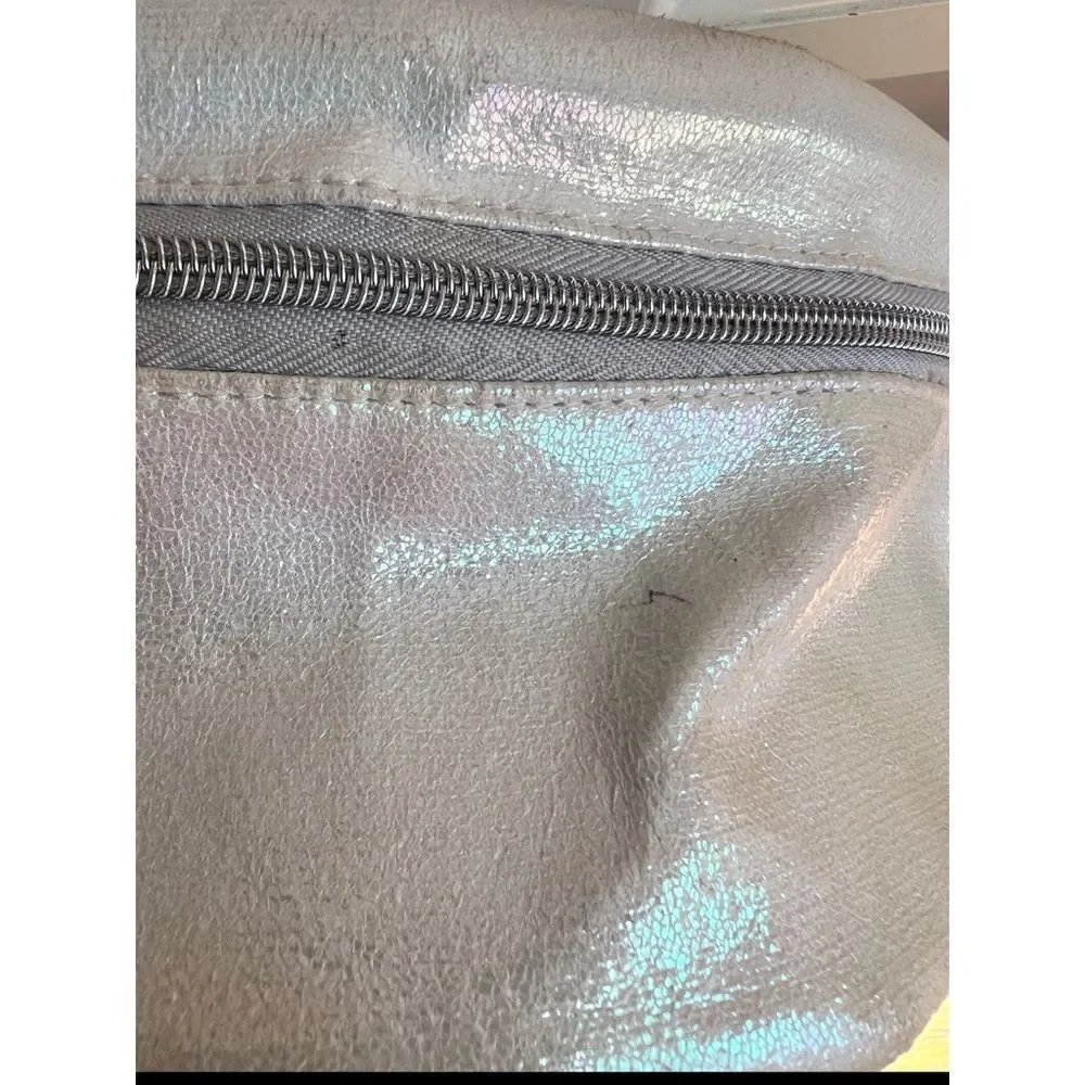 Justice Back to School Back Pack White Shiny “Make Today Awesome” Book Bag
